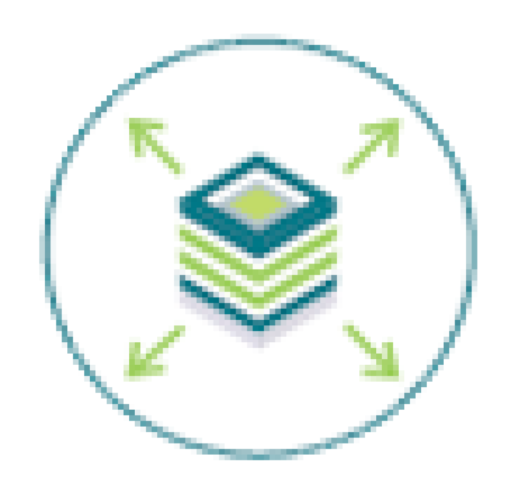 Ícone de escalabilidade e API Qlik Sense.
